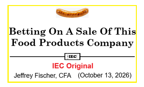 Betting On A Sale/ Part Divestiture Of This Food Products Stock